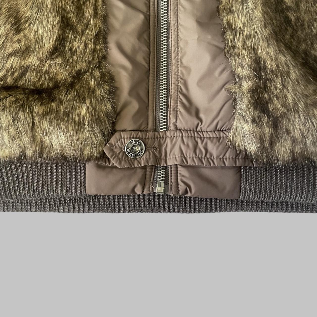 Vintage Diesel Brown faux-fur bomber jacket