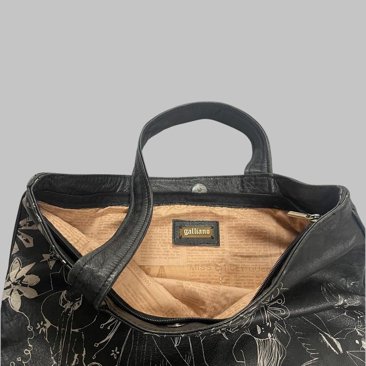 John Galliano black leather bag