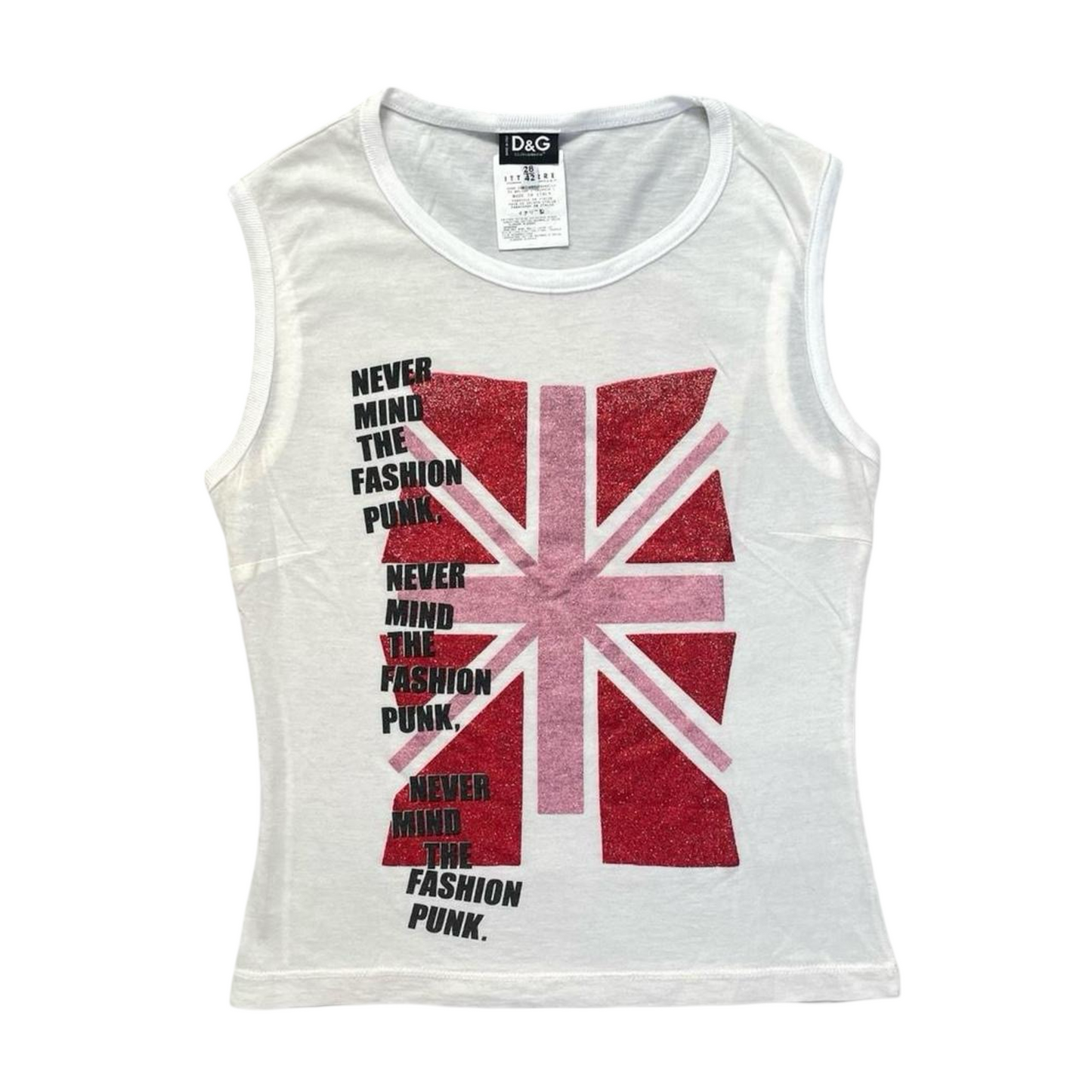 SOLD - Dolce & Gabbana UK flag graphic tank top.