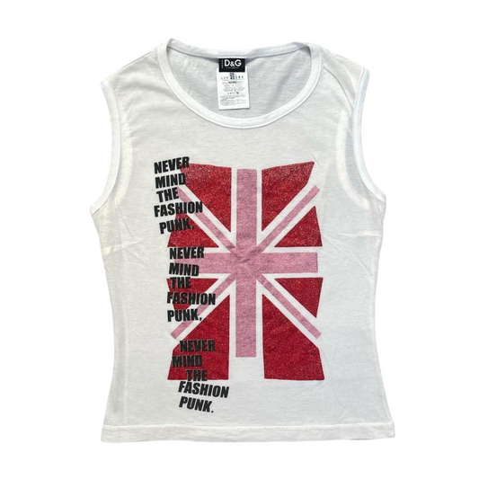 SOLD - Dolce & Gabbana UK flag graphic tank top.