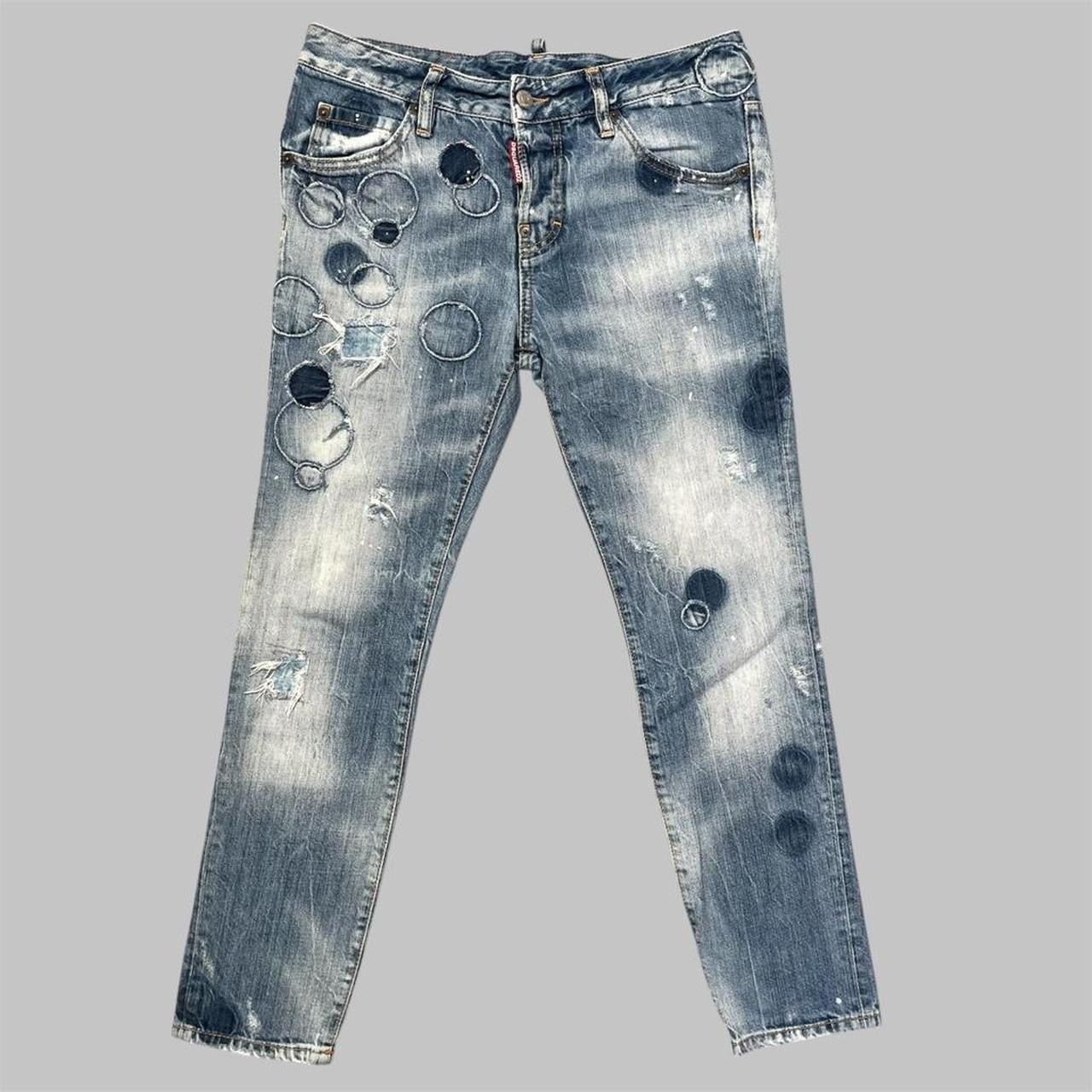 Dsquared2 distressed patchwork jeans.