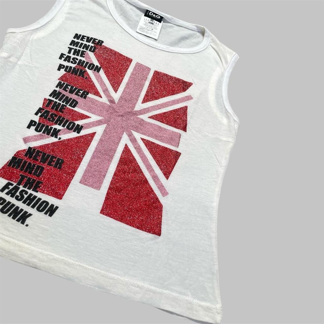 SOLD - Dolce & Gabbana UK flag graphic tank top.
