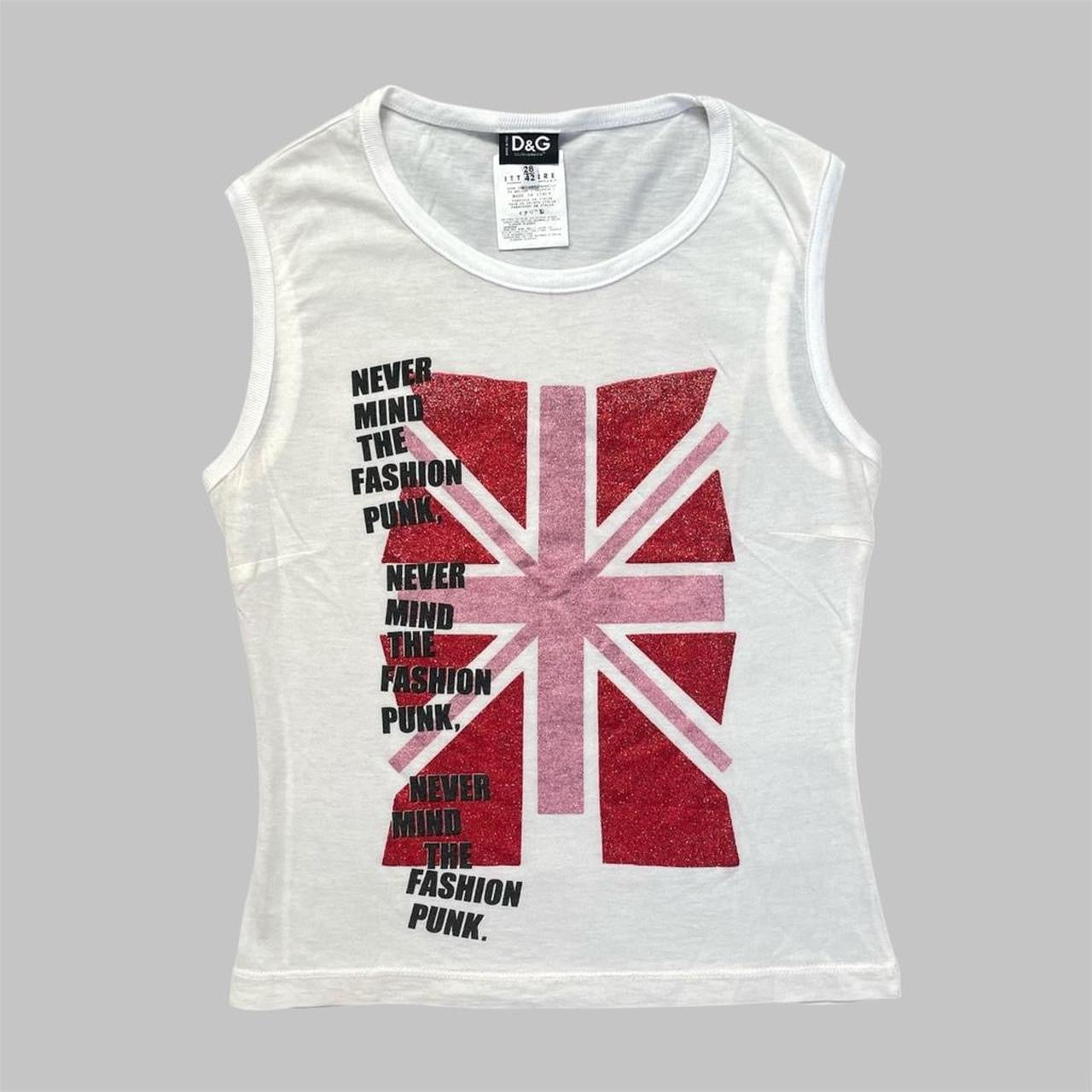 SOLD - Dolce & Gabbana UK flag graphic tank top.