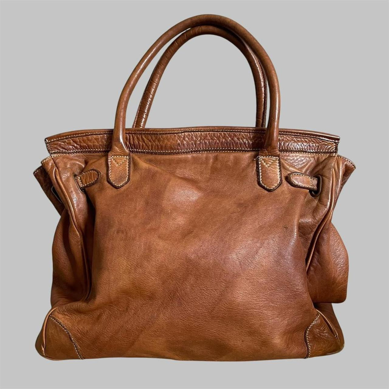 SOLD - Brown cognac (Large) Firkin bag.