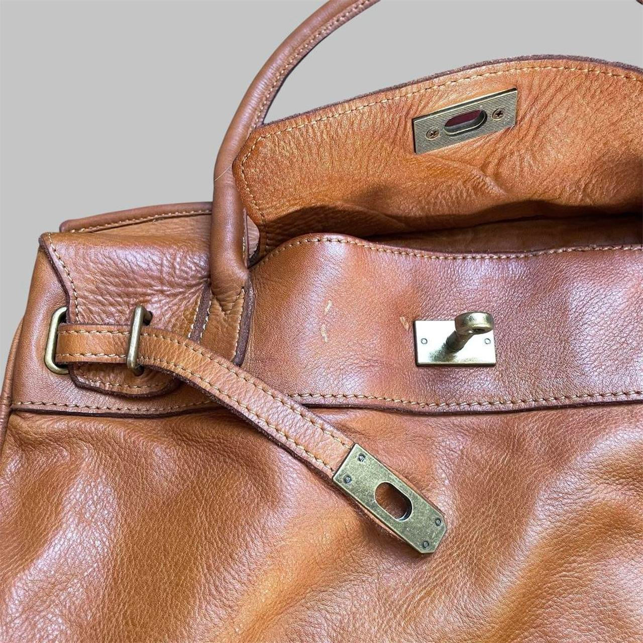 SOLD - Brown cognac (Large) Firkin bag.