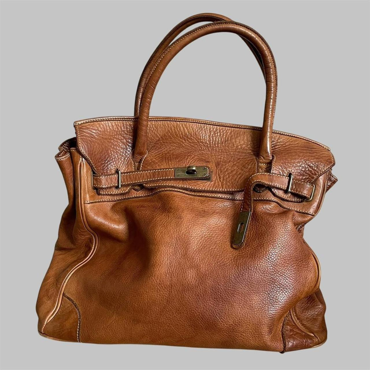 SOLD - Brown cognac (Large) Firkin bag.