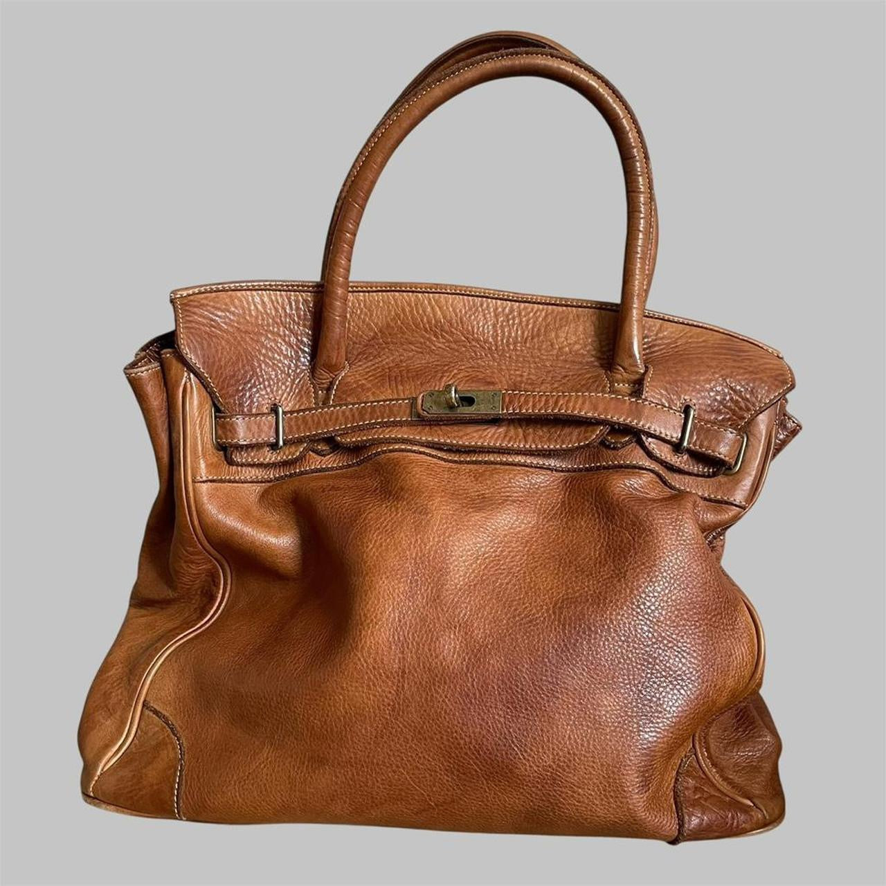 SOLD - Brown cognac (Large) Firkin bag.