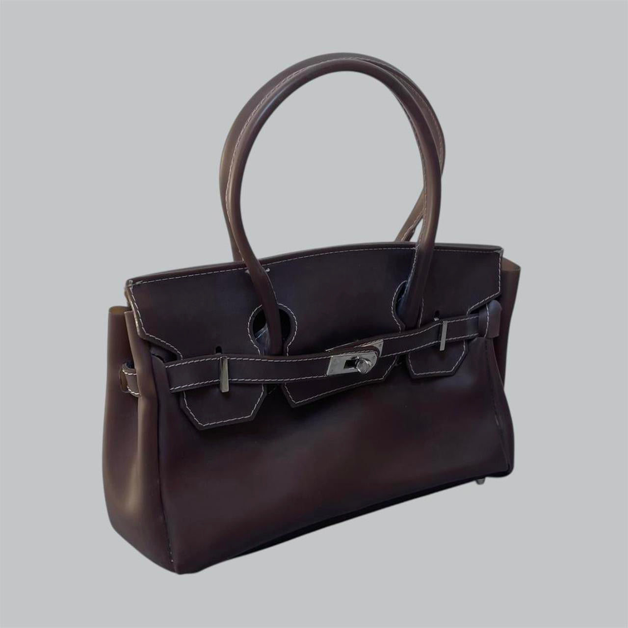 Italian brown pvc jelly firkin bag.