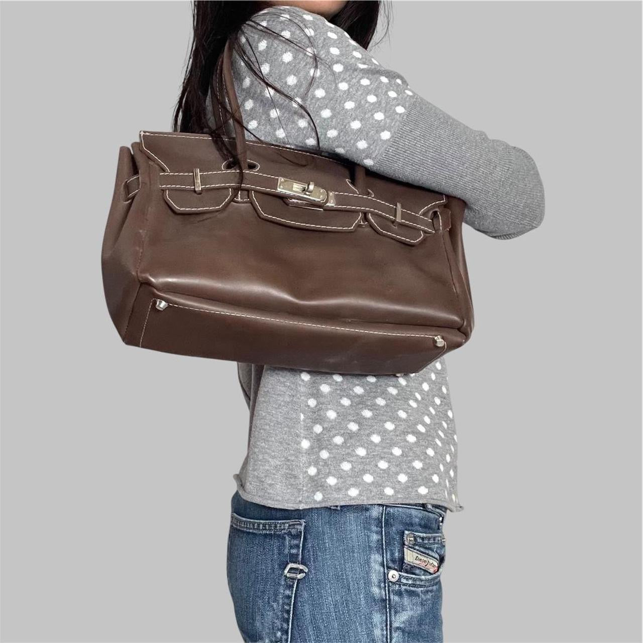 Italian brown pvc jelly firkin bag.