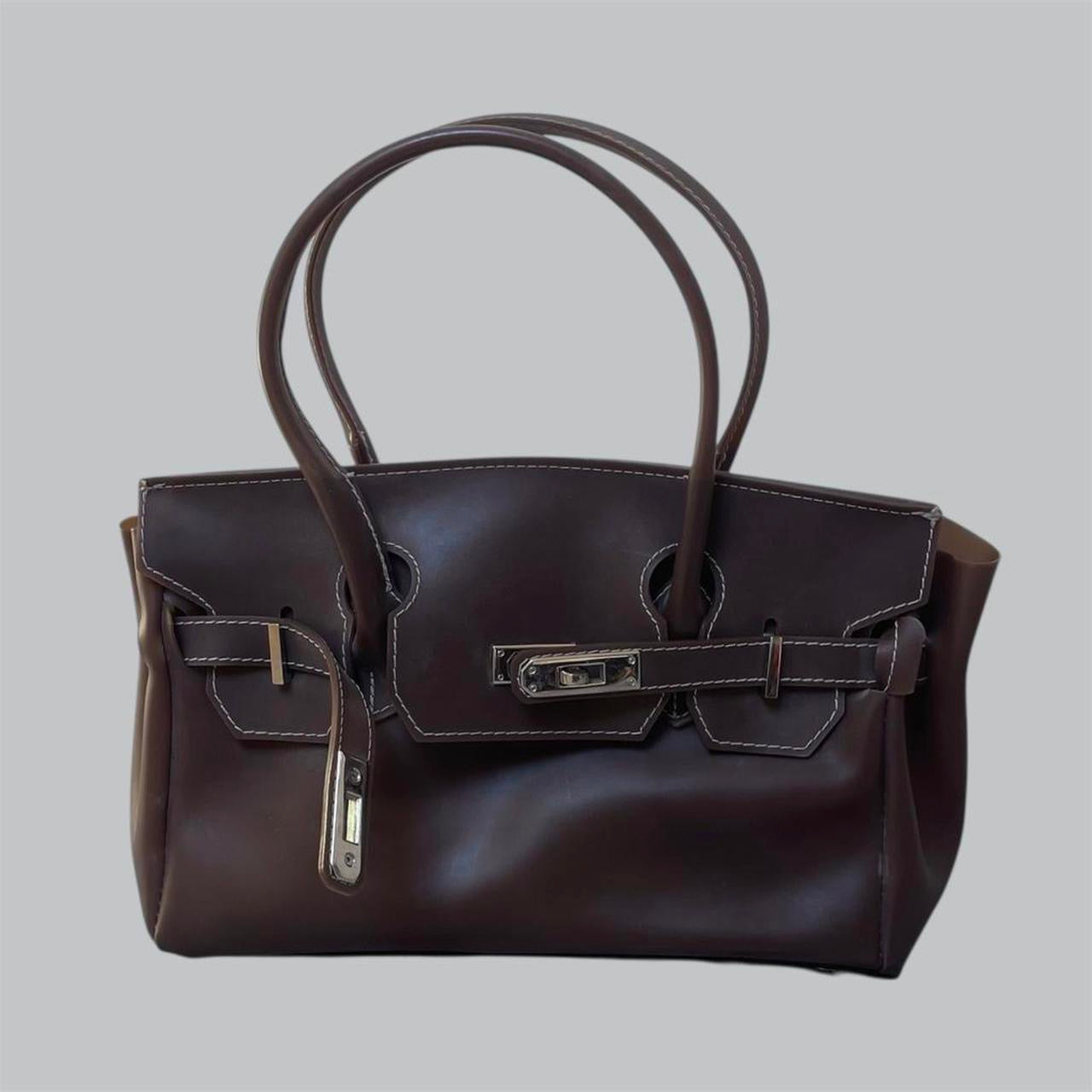 Italian brown pvc jelly firkin bag.