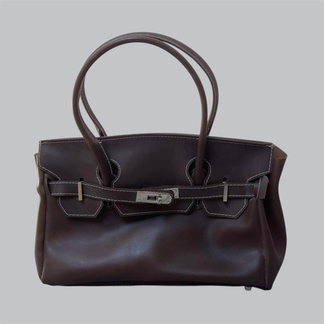 Italian brown pvc jelly firkin bag.