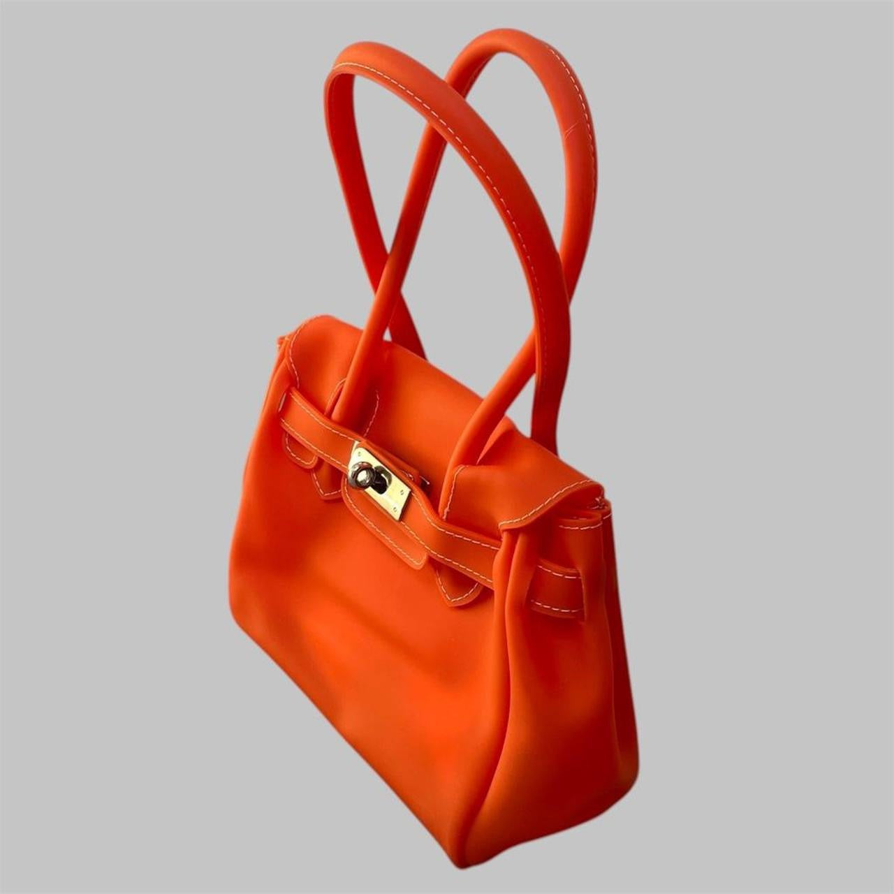 Italian orange pvc jelly firkin bag.