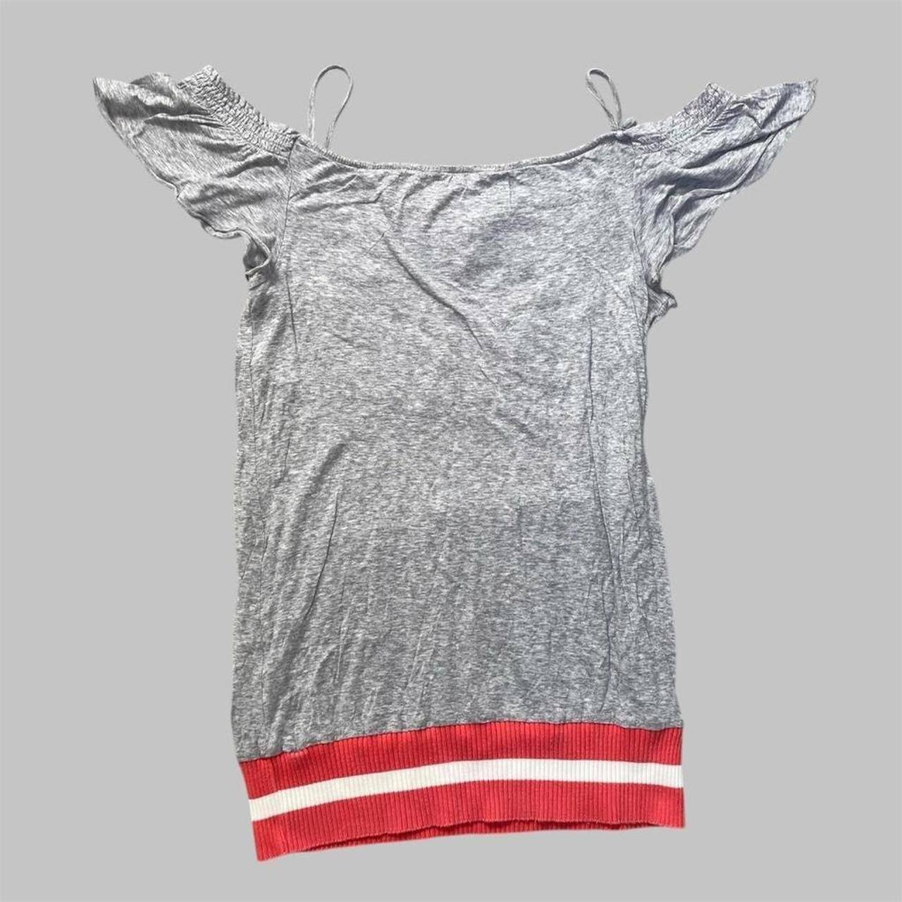 SOLD - Italian off-shoulder graphic top.