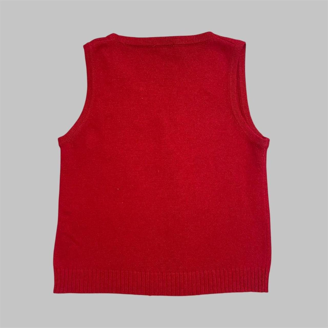 Kenzo red angora blend knit tank top.