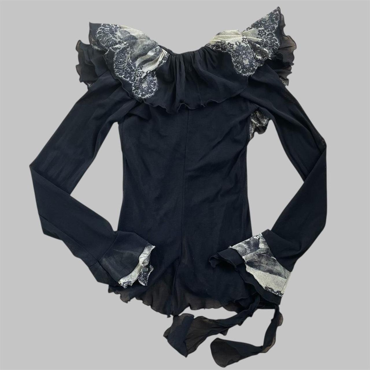 Legatte (Save the Queen) sheer ruffle top.