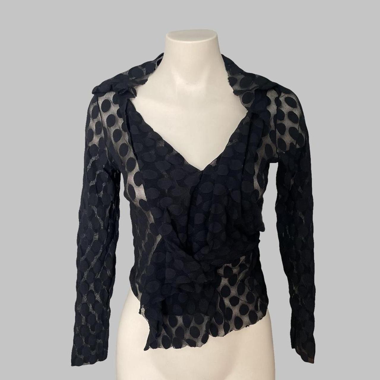 Leïko vintage sheer polka dot top.