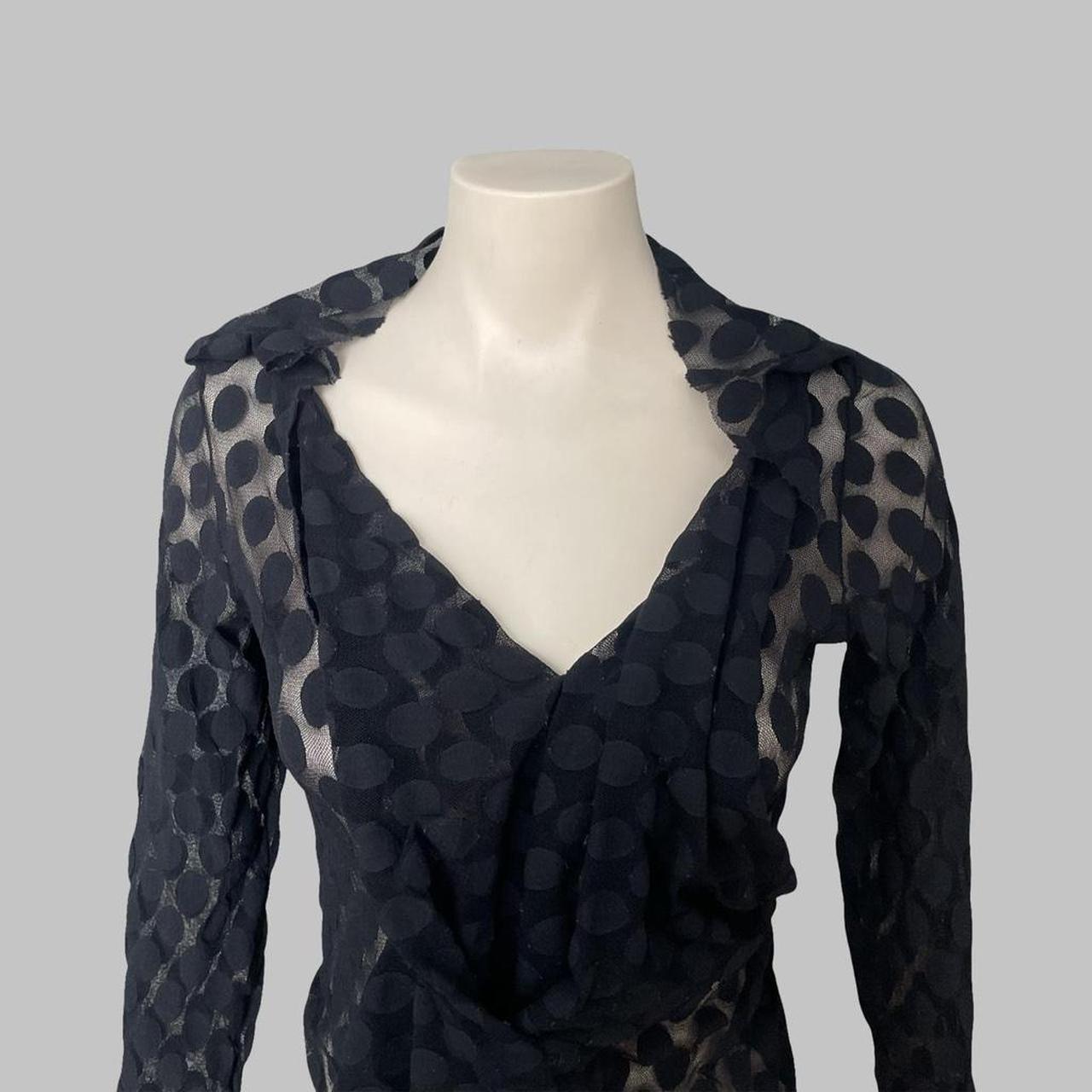 Leïko vintage sheer polka dot top.