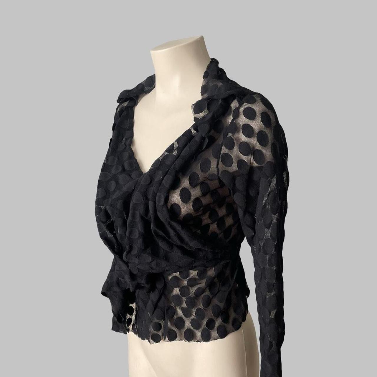 Leïko vintage sheer polka dot top.