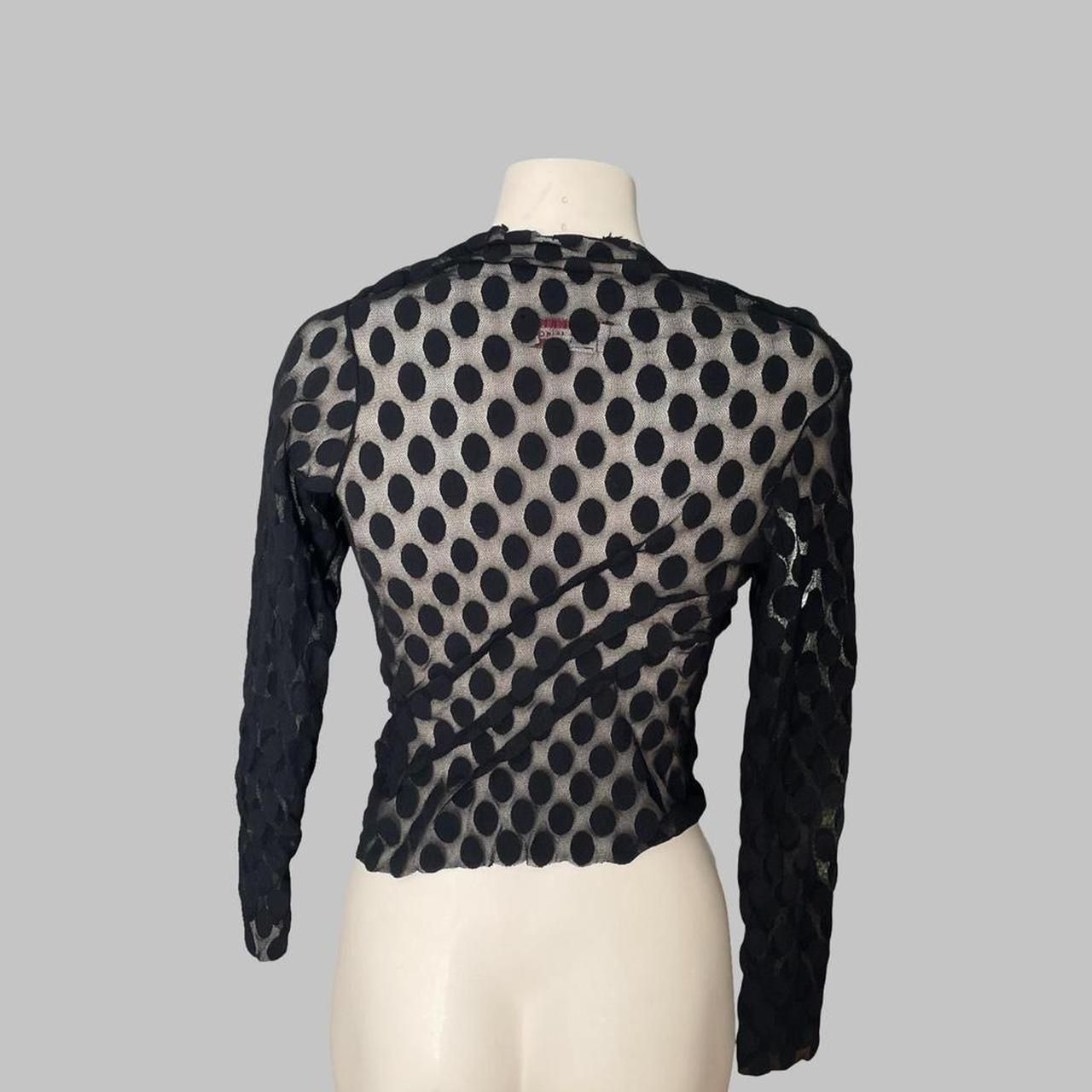 Leïko vintage sheer polka dot top.