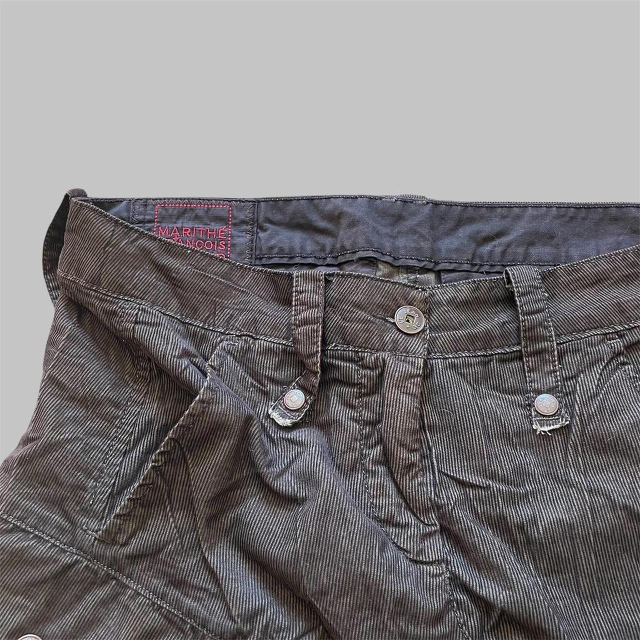 Marithé + François Girbaud brown corduroy cargo skirt.