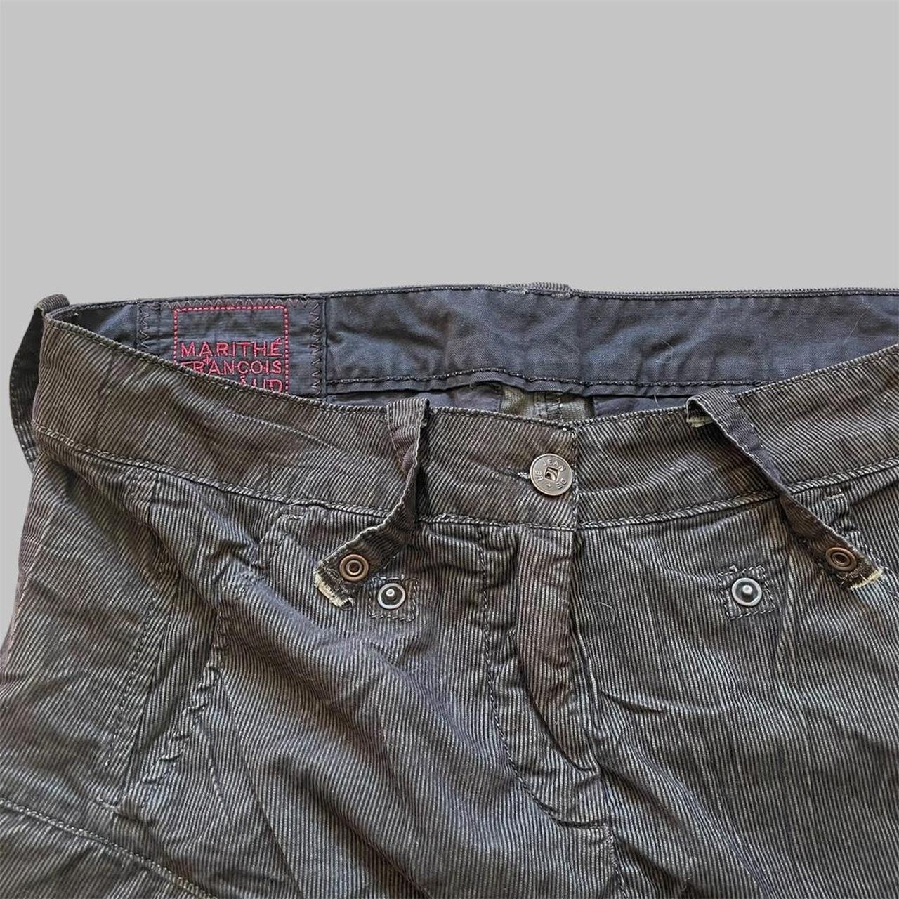 Marithé + François Girbaud brown corduroy cargo skirt.