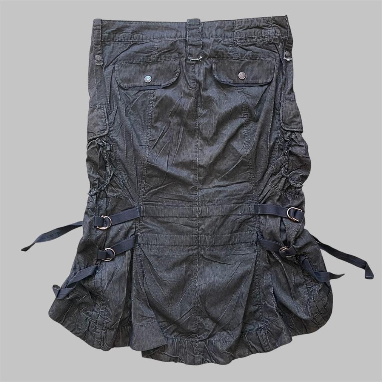 Marithé + François Girbaud brown corduroy cargo skirt.