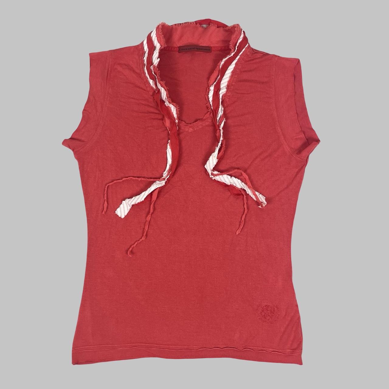 Marithé + François Girbaud red sleeveless cotton top.