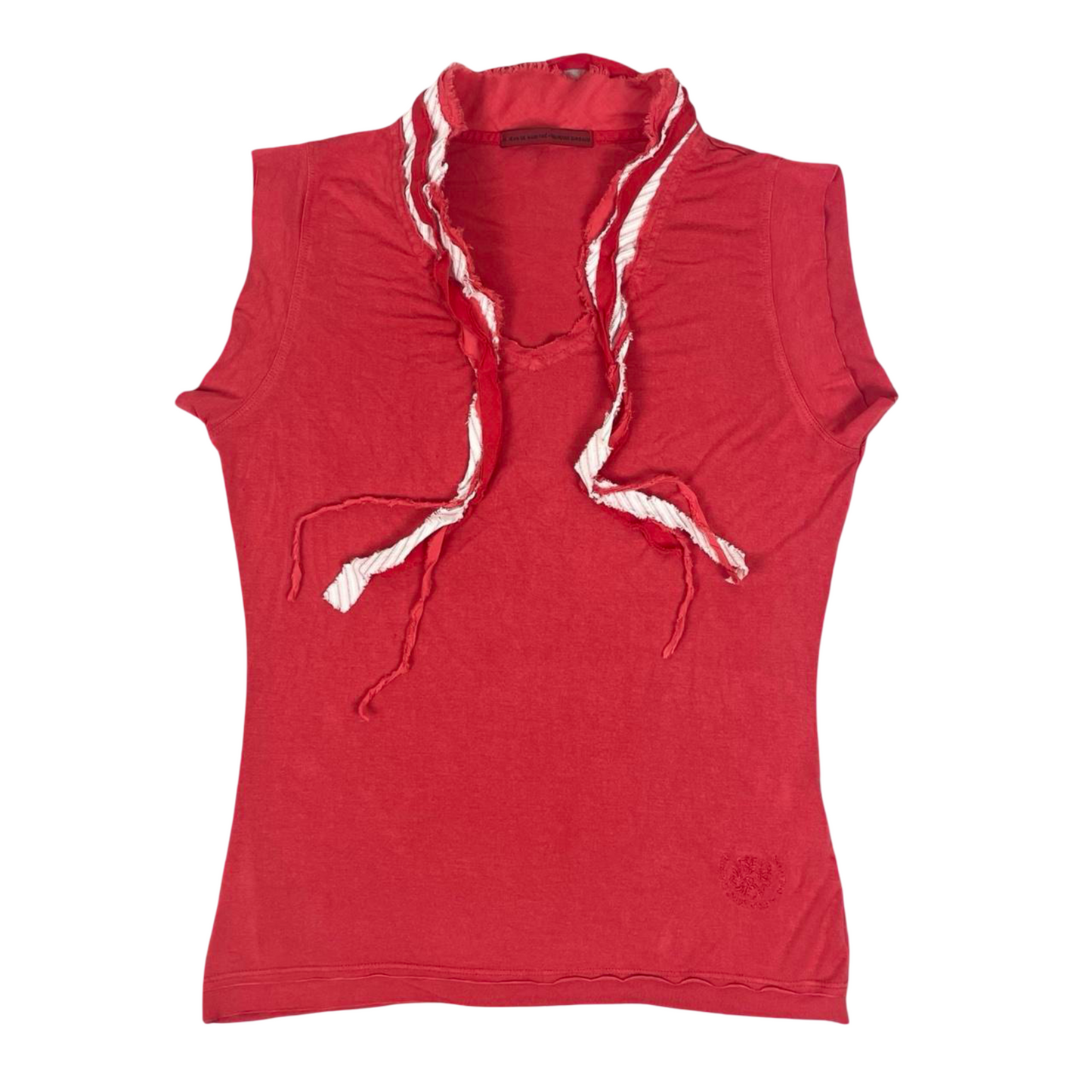Marithé + François Girbaud red sleeveless cotton top.