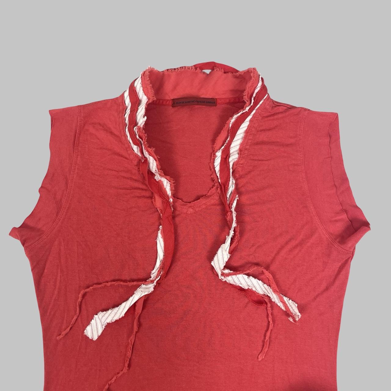 Marithé + François Girbaud red sleeveless cotton top.