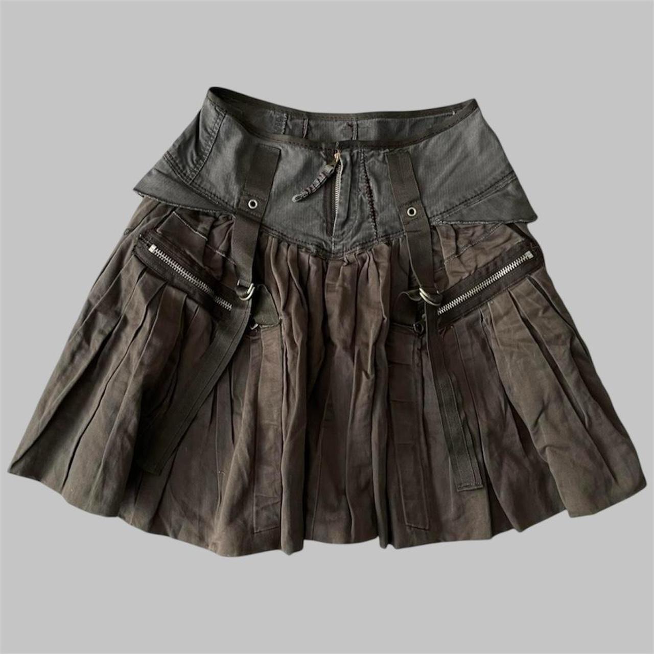 Marithé François + Girbaud denim cargo skirt.