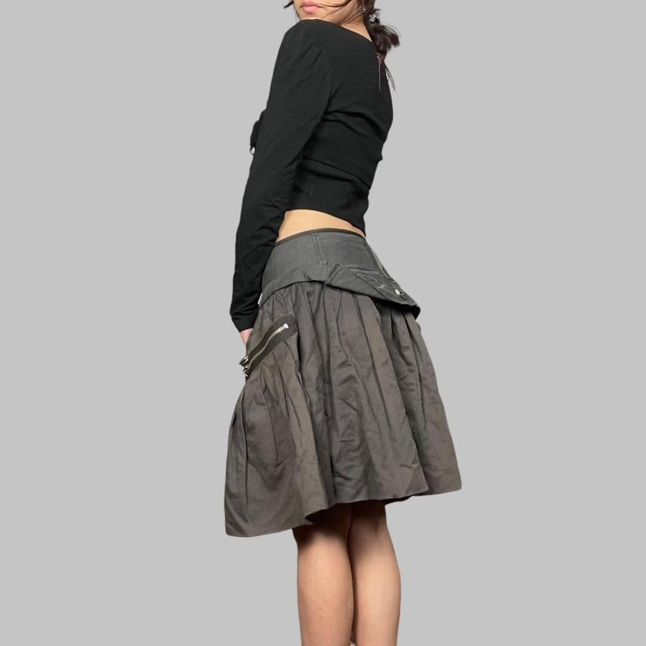 Marithé François + Girbaud denim cargo skirt.