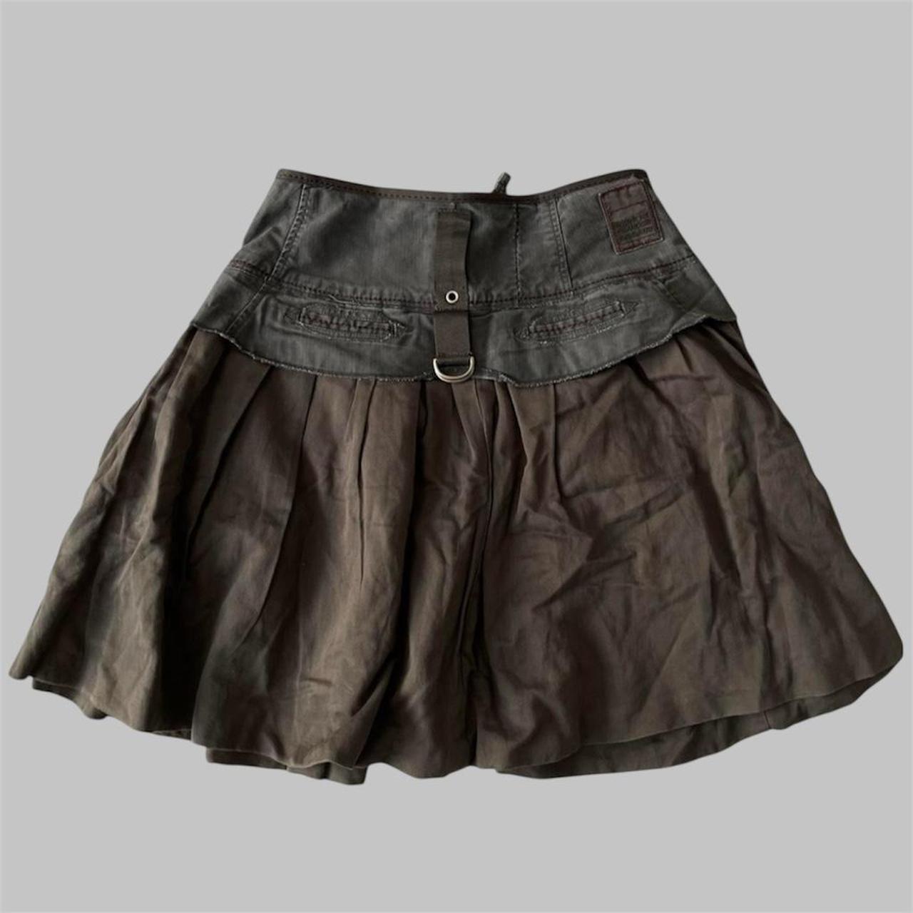 Marithé François + Girbaud denim cargo skirt.