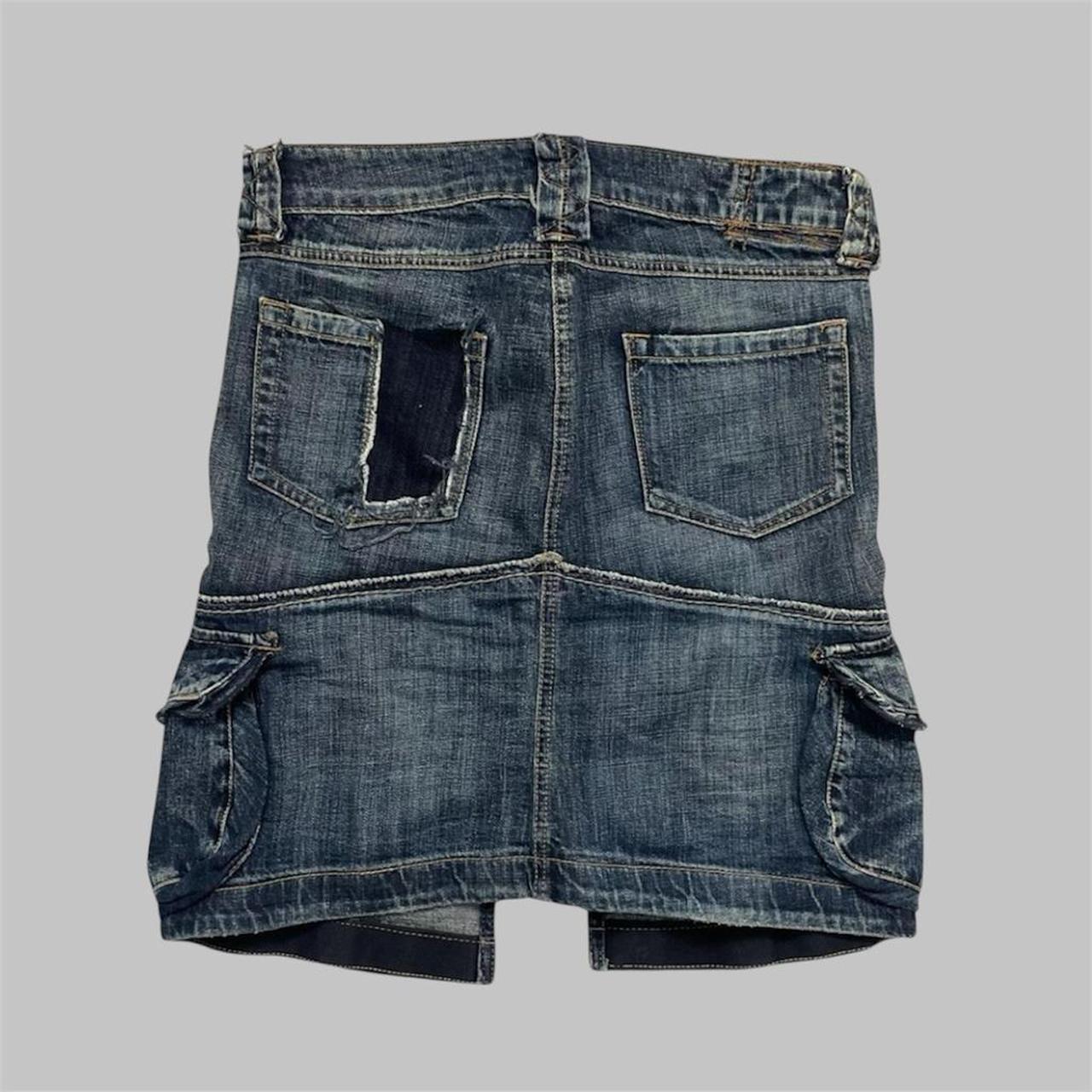 Marithé François Girbaud denim cargo skirt.