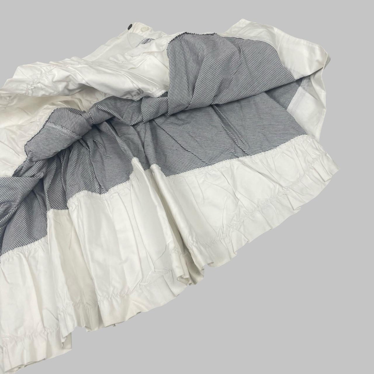 Marithé + François Girbaud striped ruffle skirt.