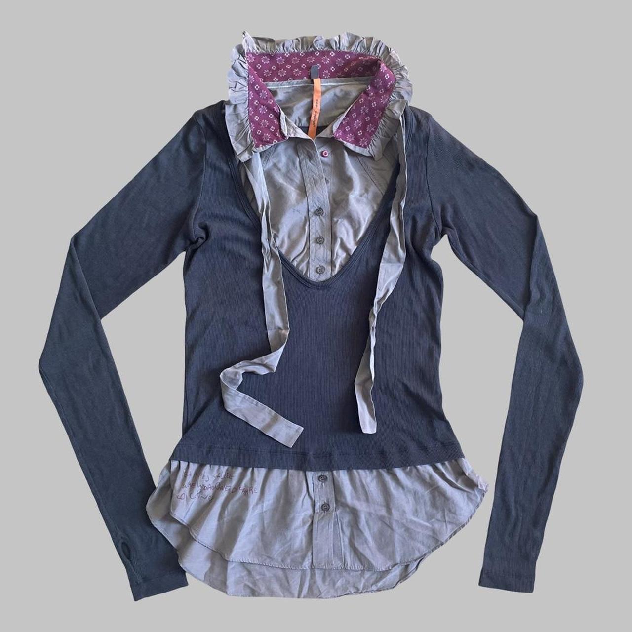 Cop Copine grey trompe-l’œil layered top.