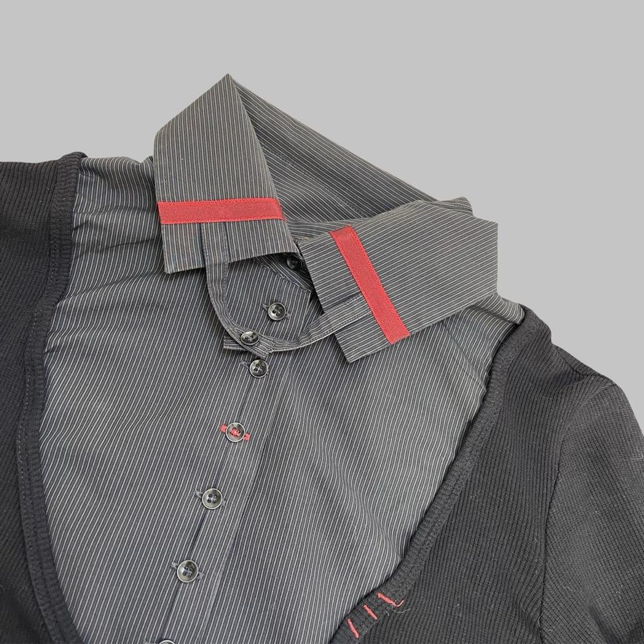 Cop copine black and grey layered top.
