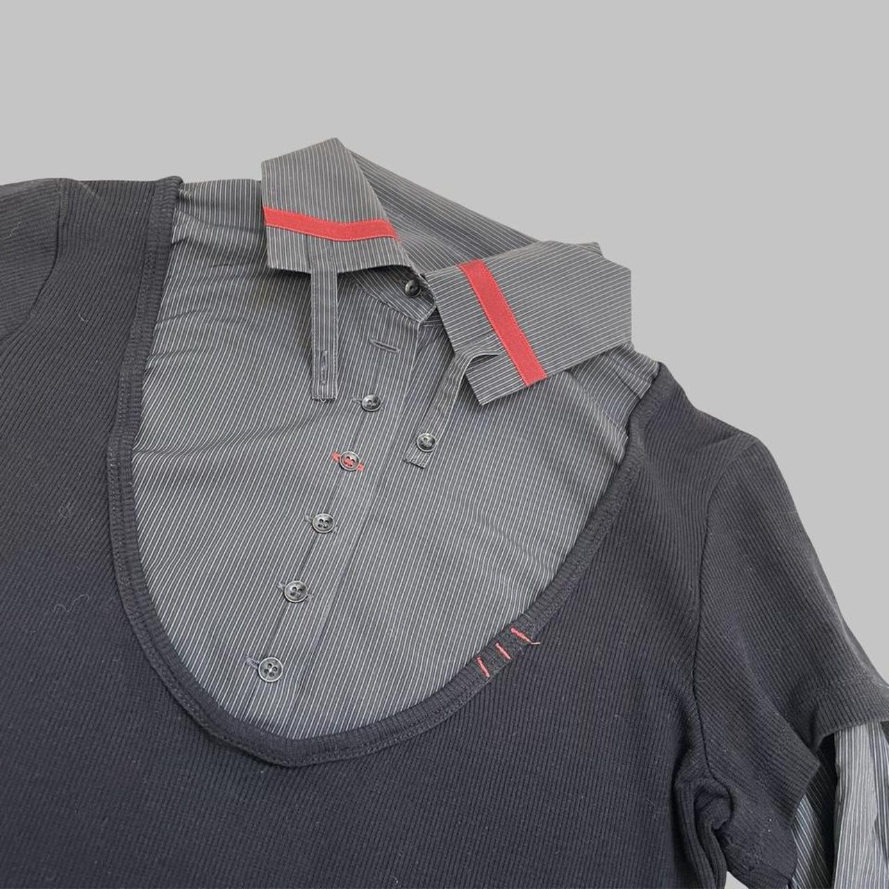 Cop copine black and grey layered top.