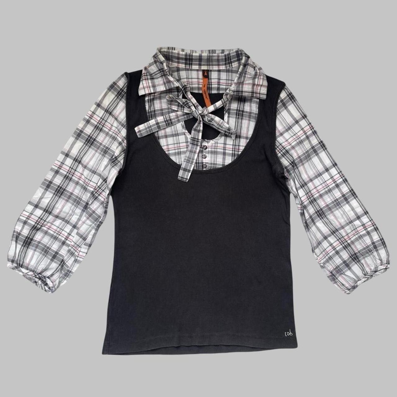 Cop copine plaid milkmaid top.