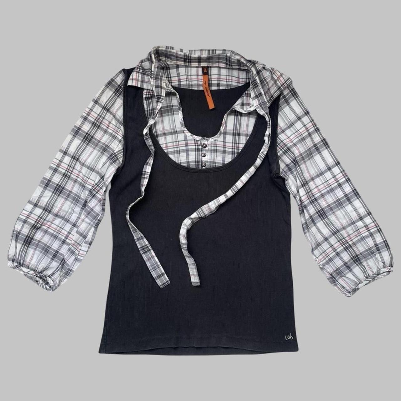 Cop copine plaid milkmaid top.