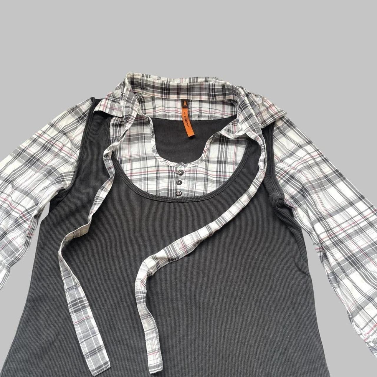 Cop copine plaid milkmaid top.