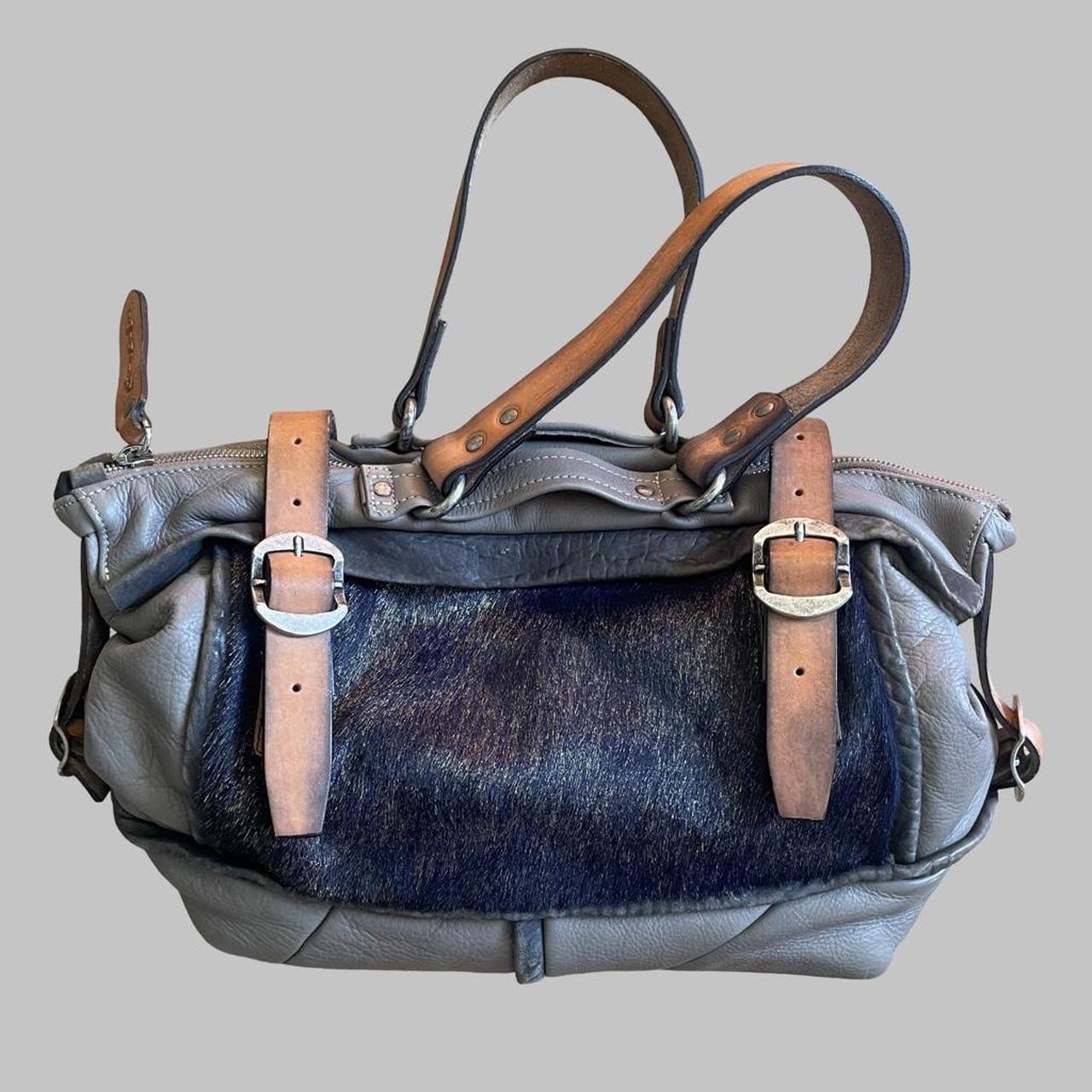 Italian leather & fur handbag.