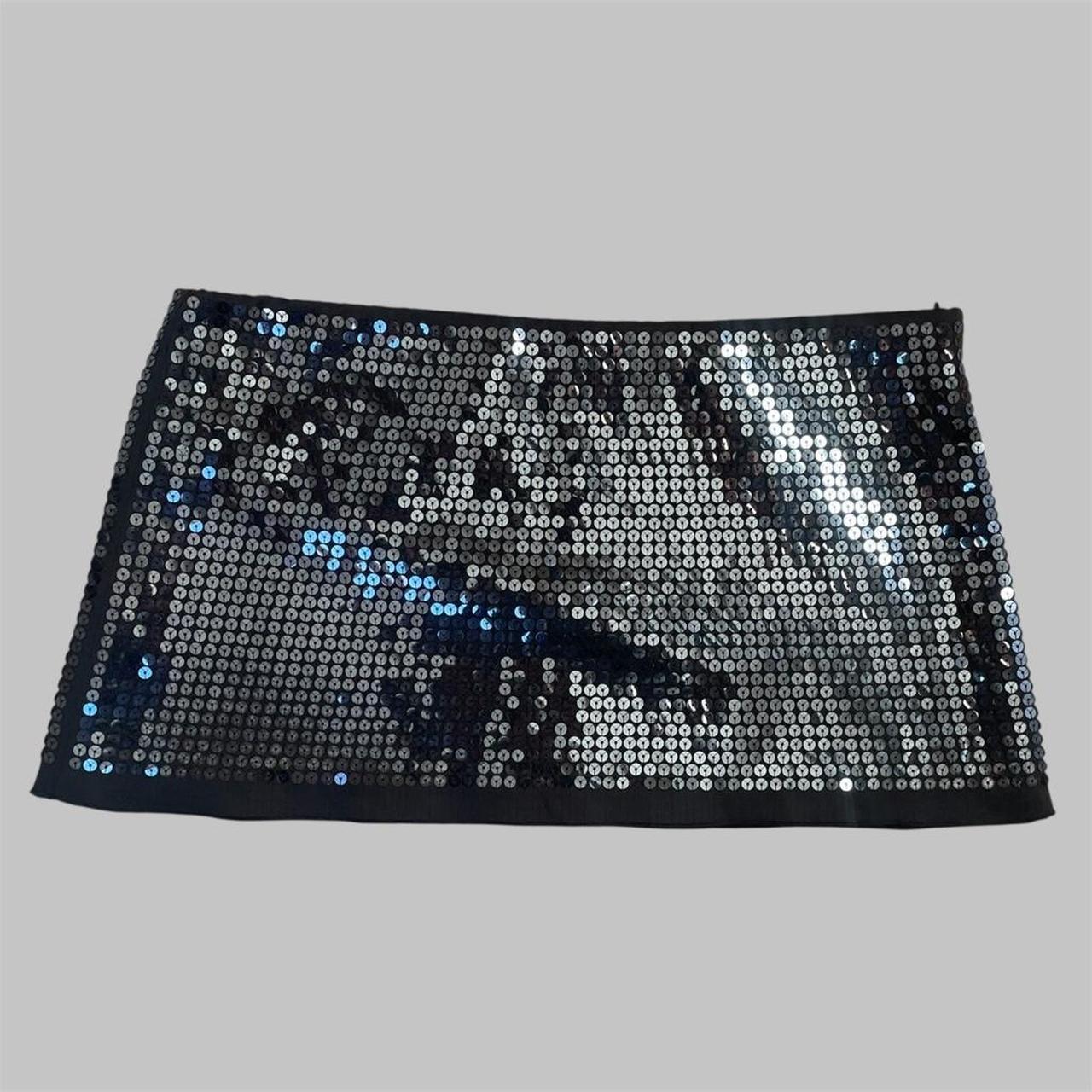 Black sequin italian micro skirt.