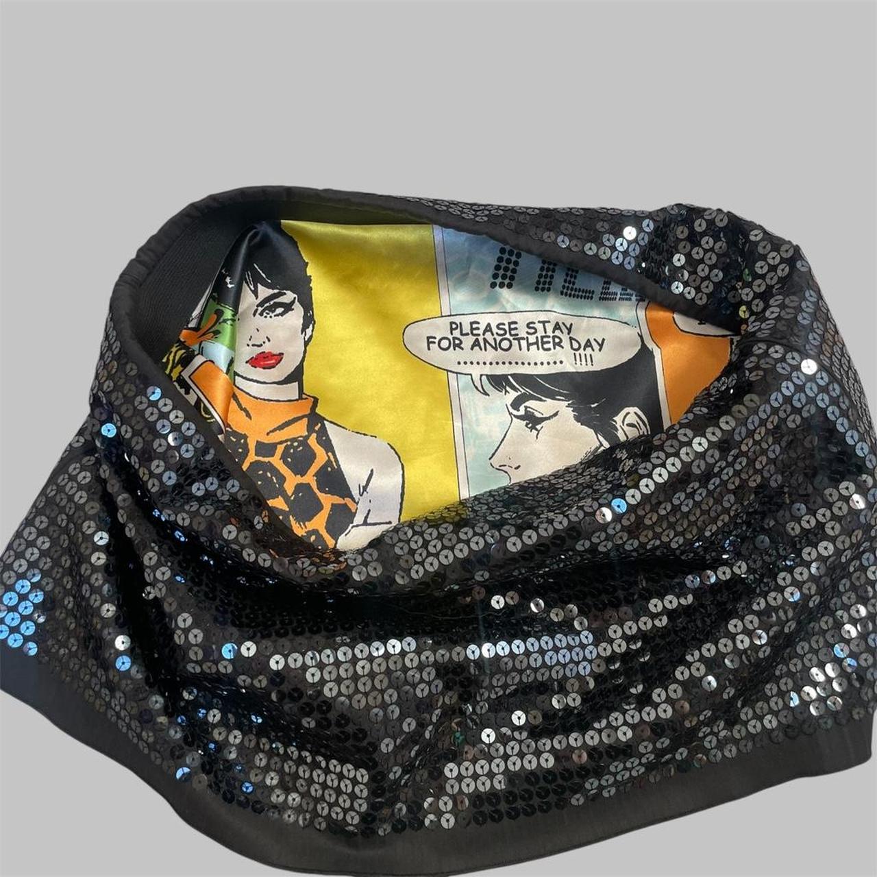 Black sequin italian micro skirt.