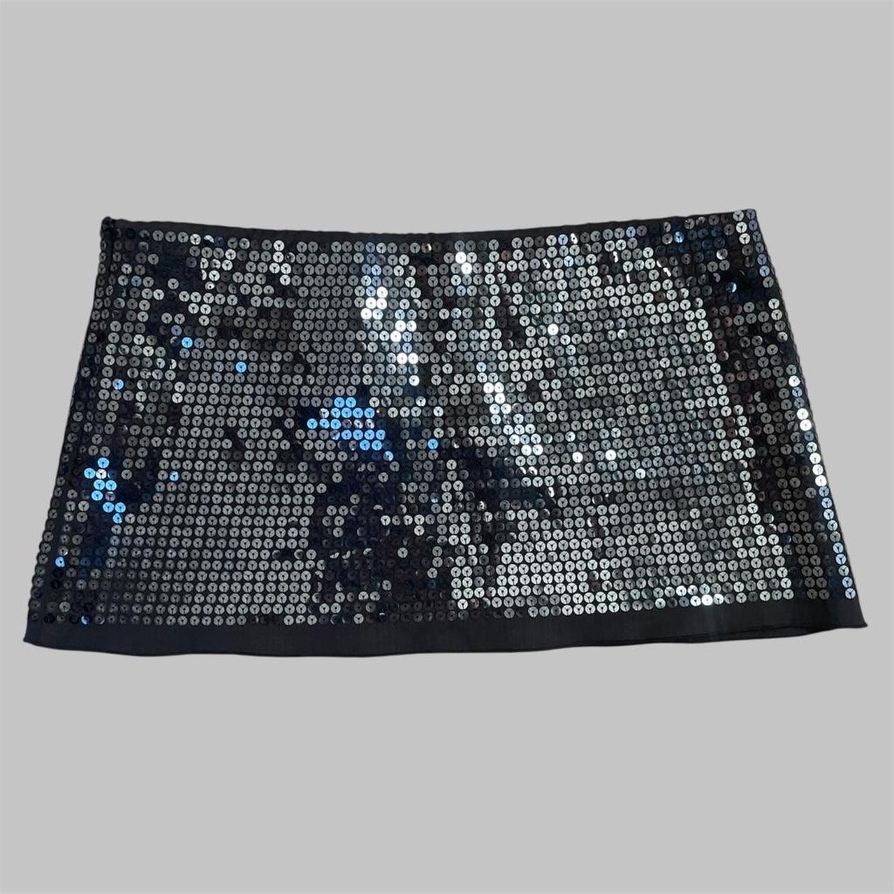 Black sequin italian micro skirt.