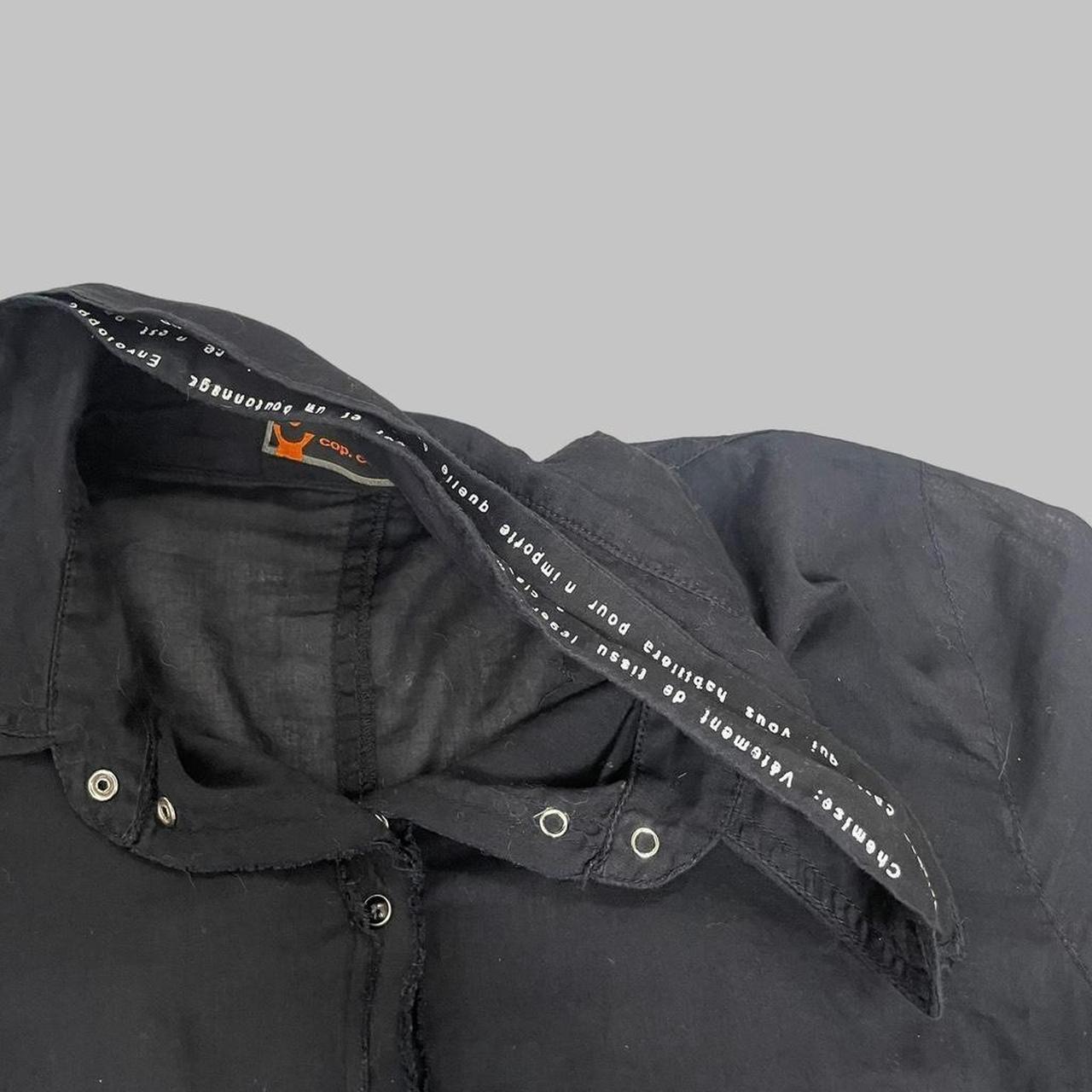 Cop copine black sheer deconstructed shirt.