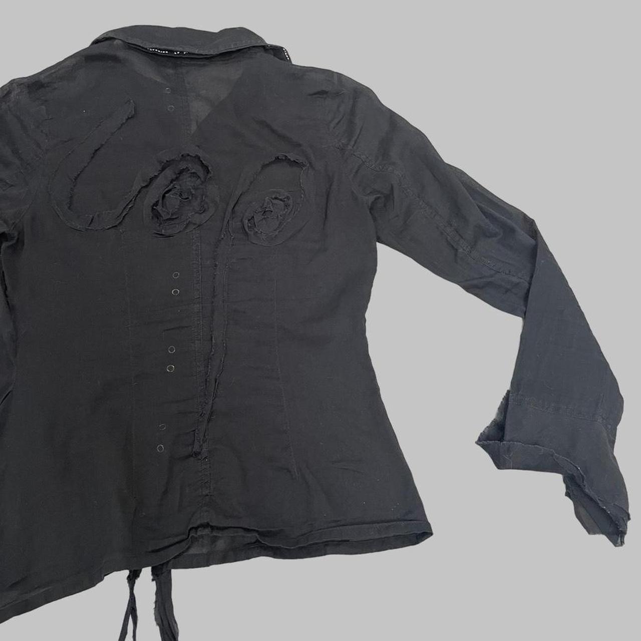 Cop copine black sheer deconstructed shirt.