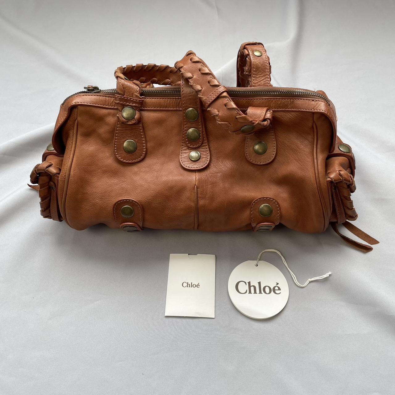 Chloé cognac brown Silverado leather bag F04