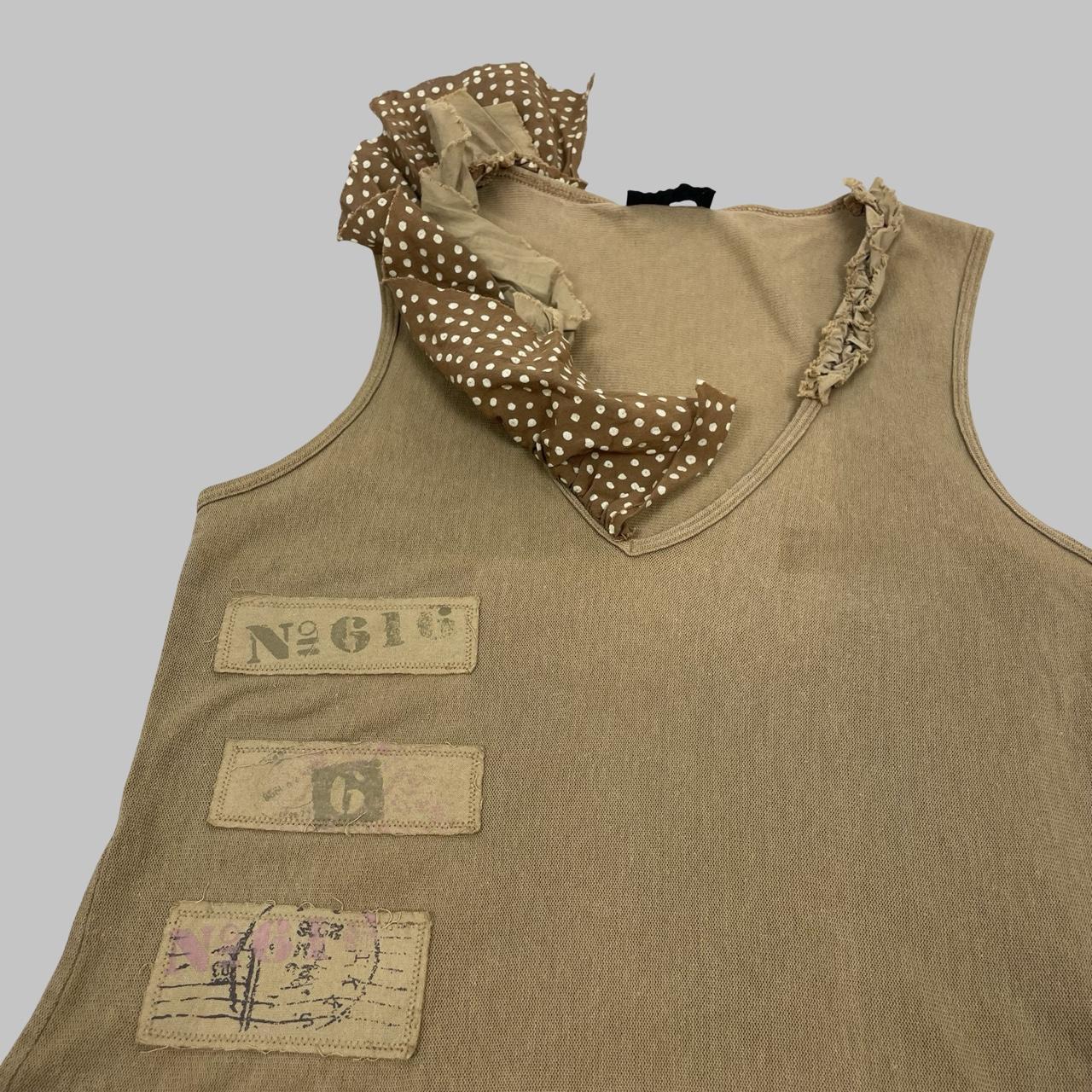 Beige mesh ruffle top IKKS.