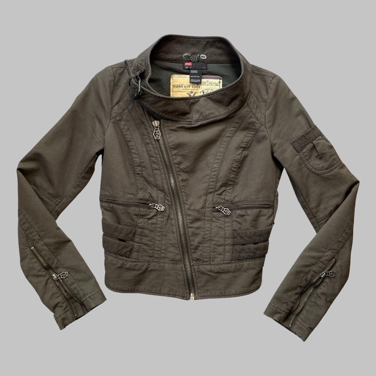 Diesel khaki biker cargo jacket