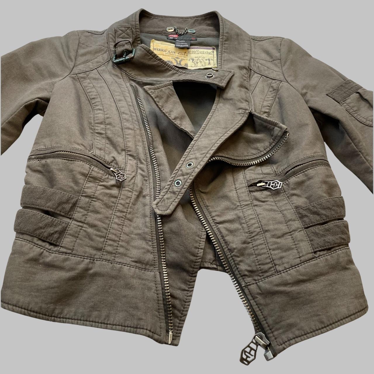 Diesel khaki biker cargo jacket